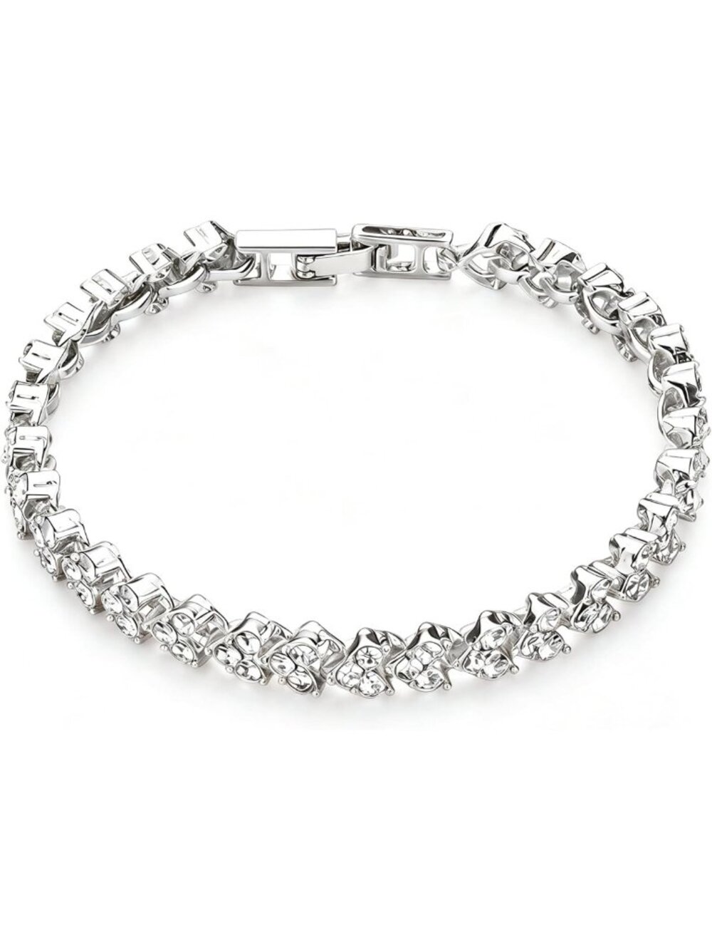 Elegant Rose Gold Tennis Bracelet for Women, Sparkling Cubic Zirconia, 7 Inch